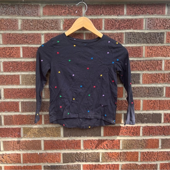 Old Navy Other - Old Navy Navy Blue and Multicolored Heart Patterned Long Sleeve Top